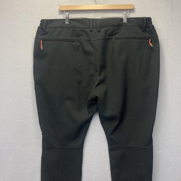 Gash Hao Fleece Lined Softshell Pants Mens 44x32 Black Snow Ski Reinforced Knees - Picture 16 of 16